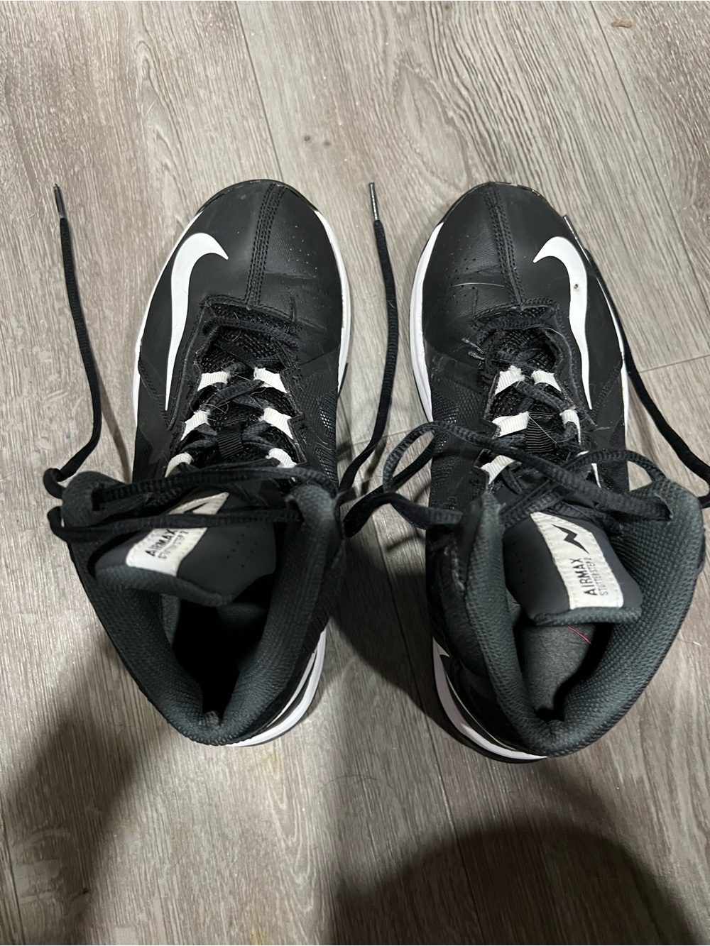 Nike Black and White Mid-Top Basketball Shoes